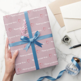 Var min Alla hjärtans dag Minimala rosa hjärtan Mo Presentpapper