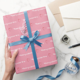 Var min Alla hjärtans dag Minimala rosa hjärtan Mo Presentpapper