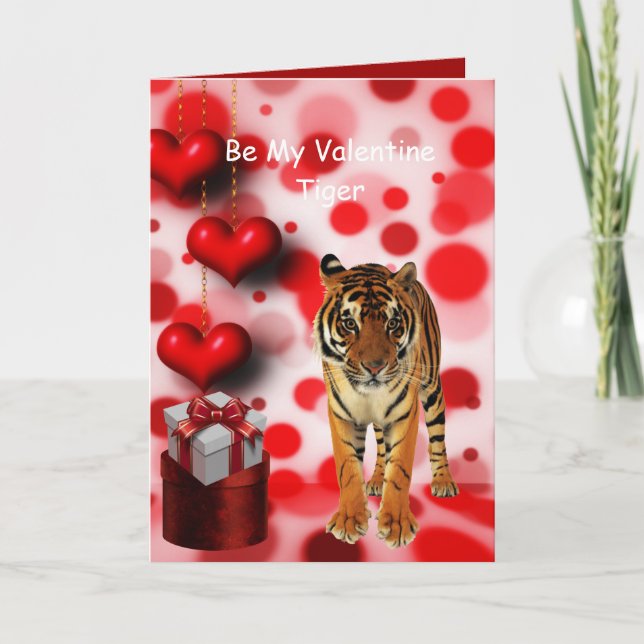 Var min Alla hjärtans dag Tiger Helgkort (Framsida)