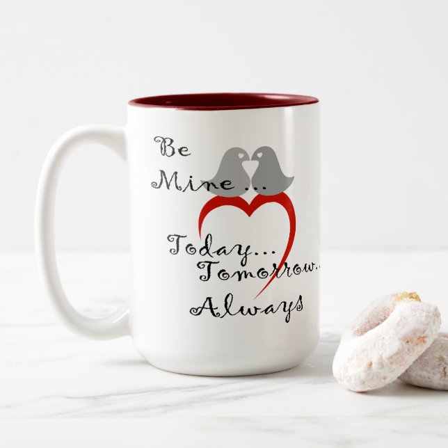 Var Min Alla Hjärtans Dags Present Kaffemug Två-Tonad Mugg (Med munk)