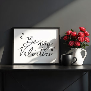 Var min Alla hjärtine Modern Calligraphy Valentin Poster