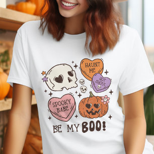 Var Min Älskling Retro Halloween Godis Hjärtan T Shirt