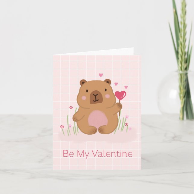 Var min älskling Söt Capybara Alla hjärtans dag Kort (Framsida)