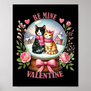 Var Min Älskling Söt Katt Snöglob Valentinesdag  Poster