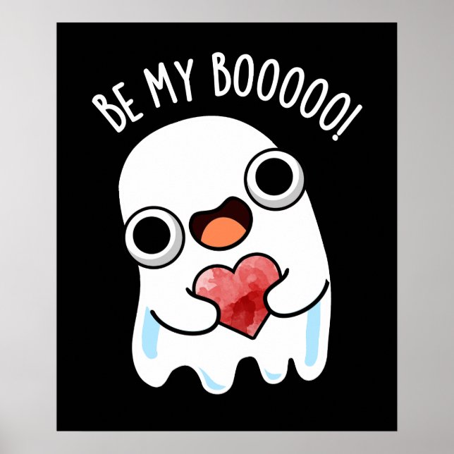 Var min Boo Funny Ghost Pun-Mörk BG Poster (Framsidan)