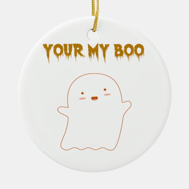 Var min Boo Halloween Ghost Julgransprydnad Keramik (Framsidan)