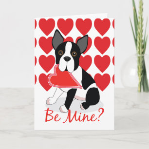 Var min? Boston Terriervalentin kort för dag