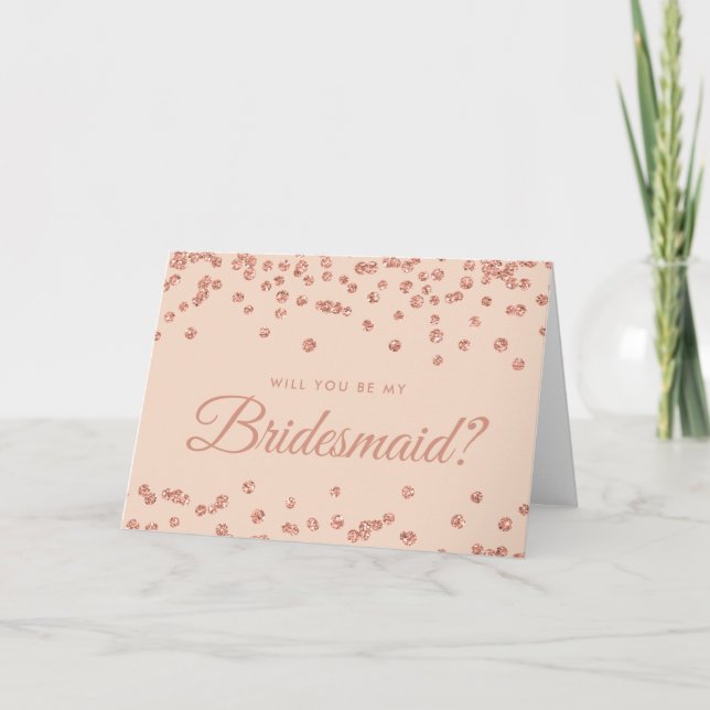 Var min bridesaid Ro Guld Glitter-konfetti  Inbjudan (Framsida)