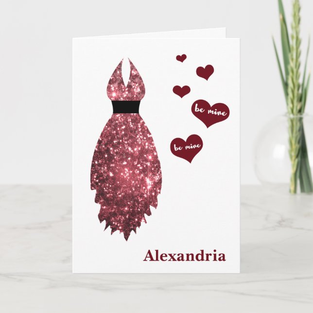 Var min bridesaid Rosa Glitter Dress och foto Helgkort (Framsida)