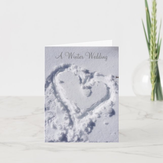 Var min bridesaid Winter Wedeart Heart Inbjudan (Framsida)