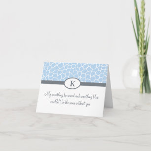 Var min Bridesmaid - Blue Giraffe Print Inbjudan