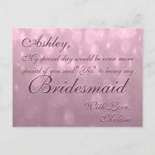 Var min Bridesmaid Bokeh Vykort