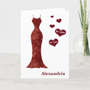 Var min Bridesmaid Burgundy Long Dress & Photo Helgkort