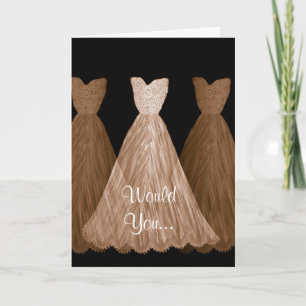 Var min Bridesmaid - CHOCOLATE Dacks Bröllop Card Inbjudan