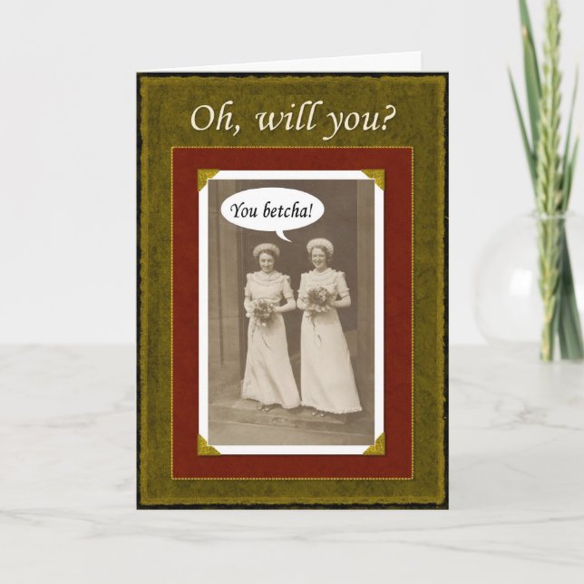 Var min Bridesmaid - du Betcha? Inbjudan (Framsida)