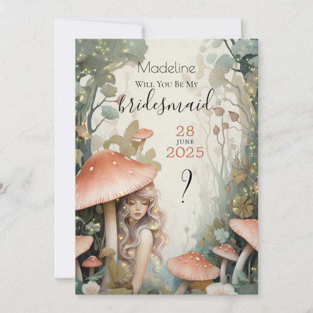 Var min Bridesmaid Fairy's Secret Haven Inbjudningar (Framsida)