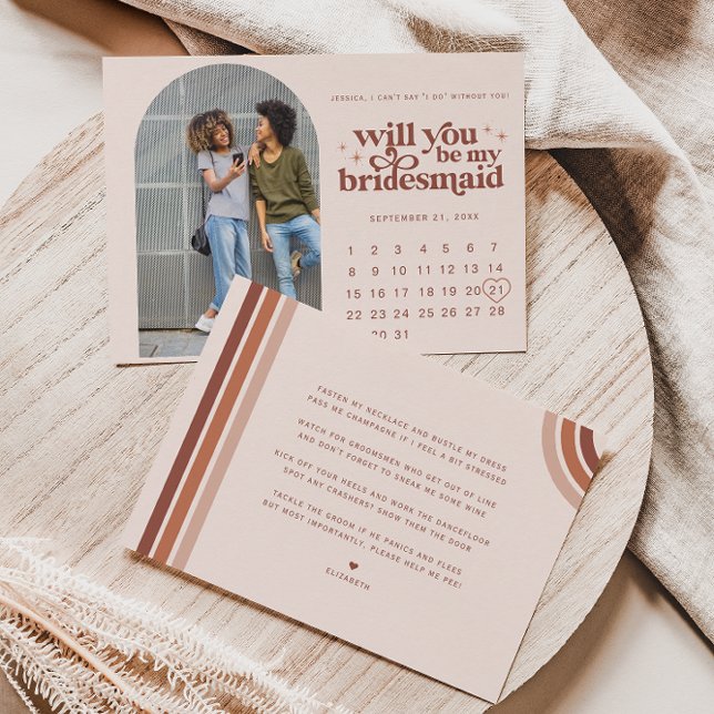 Var min Bridesmaid | Foto och kalender Anteckningskort (Skapare uppladdad)