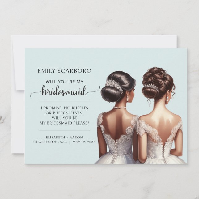 Var min Bridesmaid Frieri afrikansk amerikan Inbjudningar (Framsida)