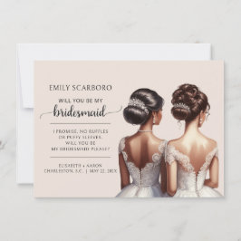Var min Bridesmaid Frieri afrikansk amerikan Inbjudningar