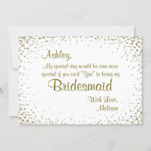 Var min Bridesmaid | Guld Confetti