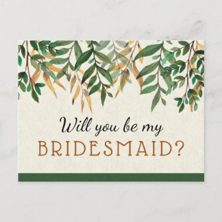 Var min Bridesmaid Inbjudan Vykort