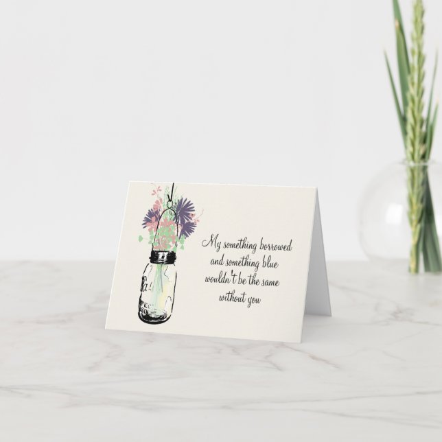 Var min Bridesmaid - Mason Burk och Wildblommor Inbjudan (Framsida)