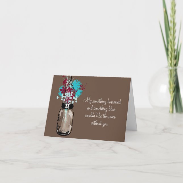 Var min Bridesmaid - Mason Burk och Wildblommor Inbjudan (Framsida)