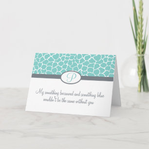 Var min Bridesmaid Monogram Giraffe-utskrift Inbjudan