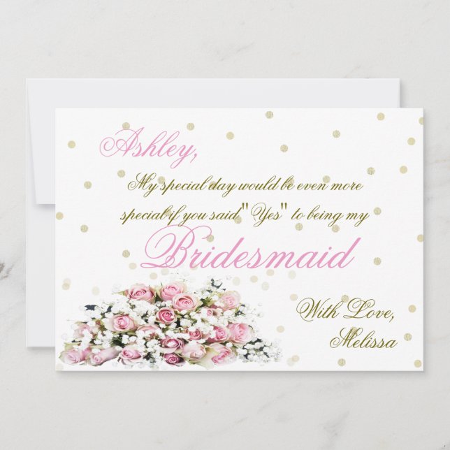 Var min Bridesmaid | ROSA ROS Inbjudningar (Framsida)