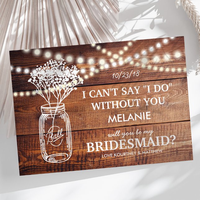 Var min Bridesmaid | Rustic Land Bridesmaid Inbjudningar (Skapare uppladdad)