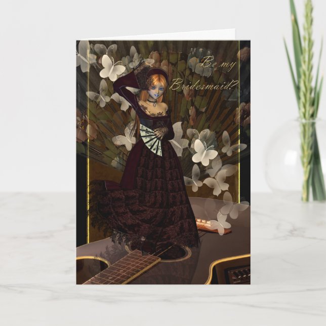 Var min Bridesmaid Spanska Stil Fläkt Dancer Inbjudan (Framsida)