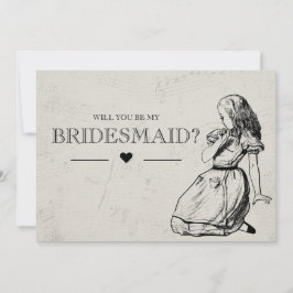 Var min Bridesmaid Vintage Alice i Wonderland Inbjudningar