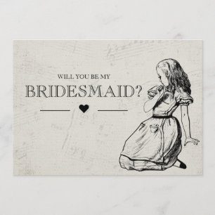 Var min Bridesmaid Vintage Alice i Wonderland Inbjudningar