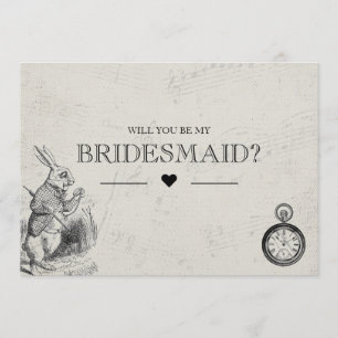 Var min Bridesmaid Vintage Alice i Wonderland Inbjudningar
