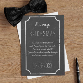 Var min Bridesman-begäran Chalkboard Bröllop Flat Inbjudningar