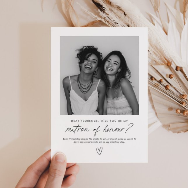 Var Min Brudtjänsteflicka Handskriven Förfrågan Inbjudningar (Zazzle Be My Matron of Honour Handwritten Proposal Invitation)