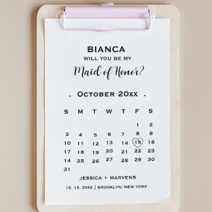 Var min brudtjänsteflicka icke-foto kalenderförsla inbjudningar