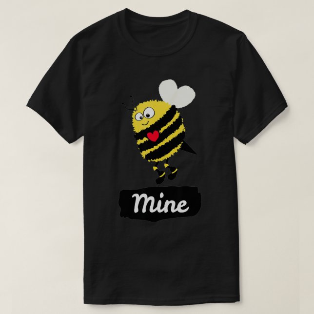 Var min Cute Funny Bumblebee Honeybee Valentin T Shirt (Design framsida)