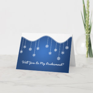 Var min Dekoration i Bridesmaid Snowflake Blue Inbjudan
