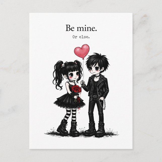 Var Min Eller Så... Goth Valentine Postkort Vykort (Framsida)