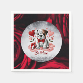 Var min engelska Bulldog Valentine Pappra Napkins Pappersservett
