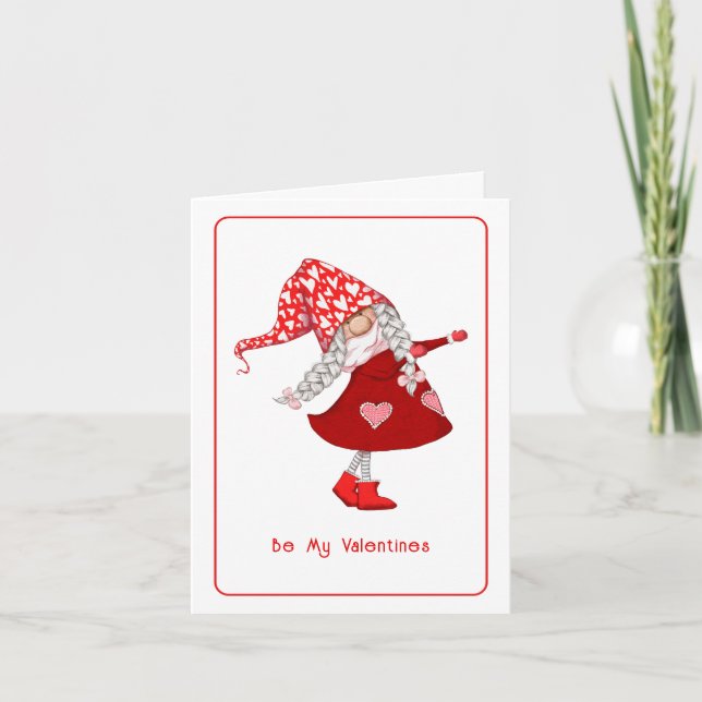 Var min flickvän på Alla hjärtans dag tomte Helgkort (Framsida)