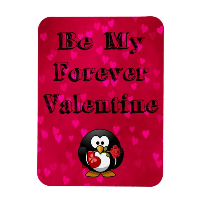 Var min för Valentine Penguin Magnet (Vertikal)