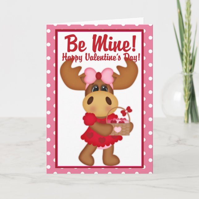 Var min! Grattis på Alla hjärtans dag Moose Card d Helgkort (Framsida)
