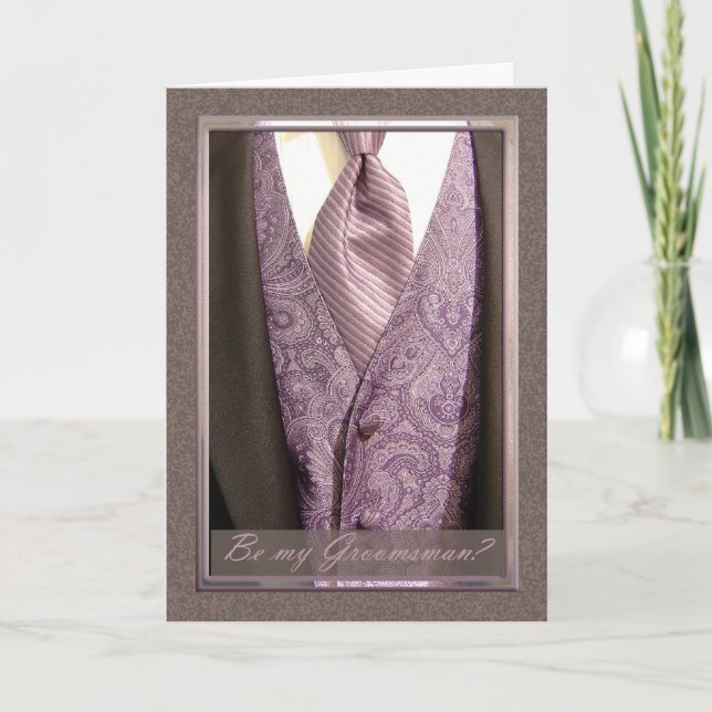 Var min Groomsman? BröllopGroomsmaninbjudan Inbjudan (Framsida)