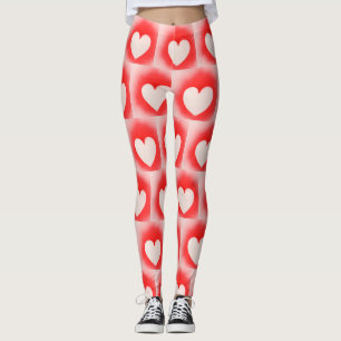 Var min hjärtans röda, vita hjärtinfarkt leggings