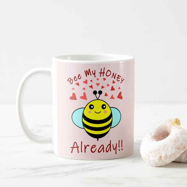 Var min HONEY REDAN! Cute Bee Kaffemugg (Med munk)