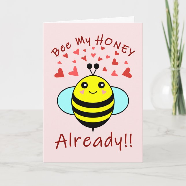 Var Min HONEY REDAN!! Söt Bina Helgkort (Framsida)
