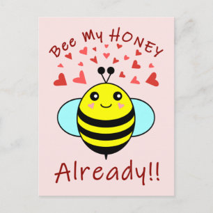 Var Min HONEY REDAN!! Söt Bina Vykort