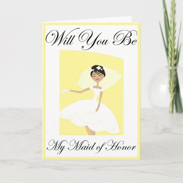 Var min inbjudan till Maid of honor-bröllop (Framsida)
